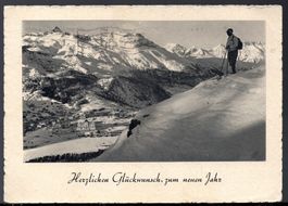 St Moritz  1937   Neujahrs-Karte
