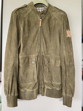 Coole Wild-Lederjacke olivgrün von Alprausch