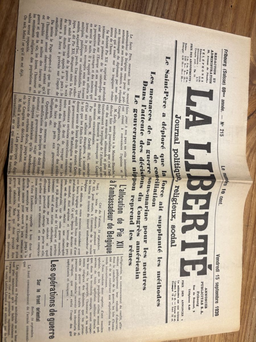 Documents: La liberte 1939 – D'occasion à Heitenried par Petize 1