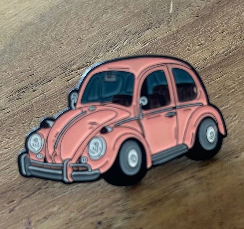 Placchette & Badge: Pin VW Käfer rosa – Nuovo e nell'imballaggio originale da Geneve venduto da vane267