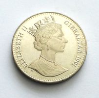 GIBRALTAR, 1 Cr. 1991, Lady DIANA 10th Wedding A. /Elisabeth