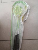 Badminton Set zwei Schläger mit Tasche grün neuwertig