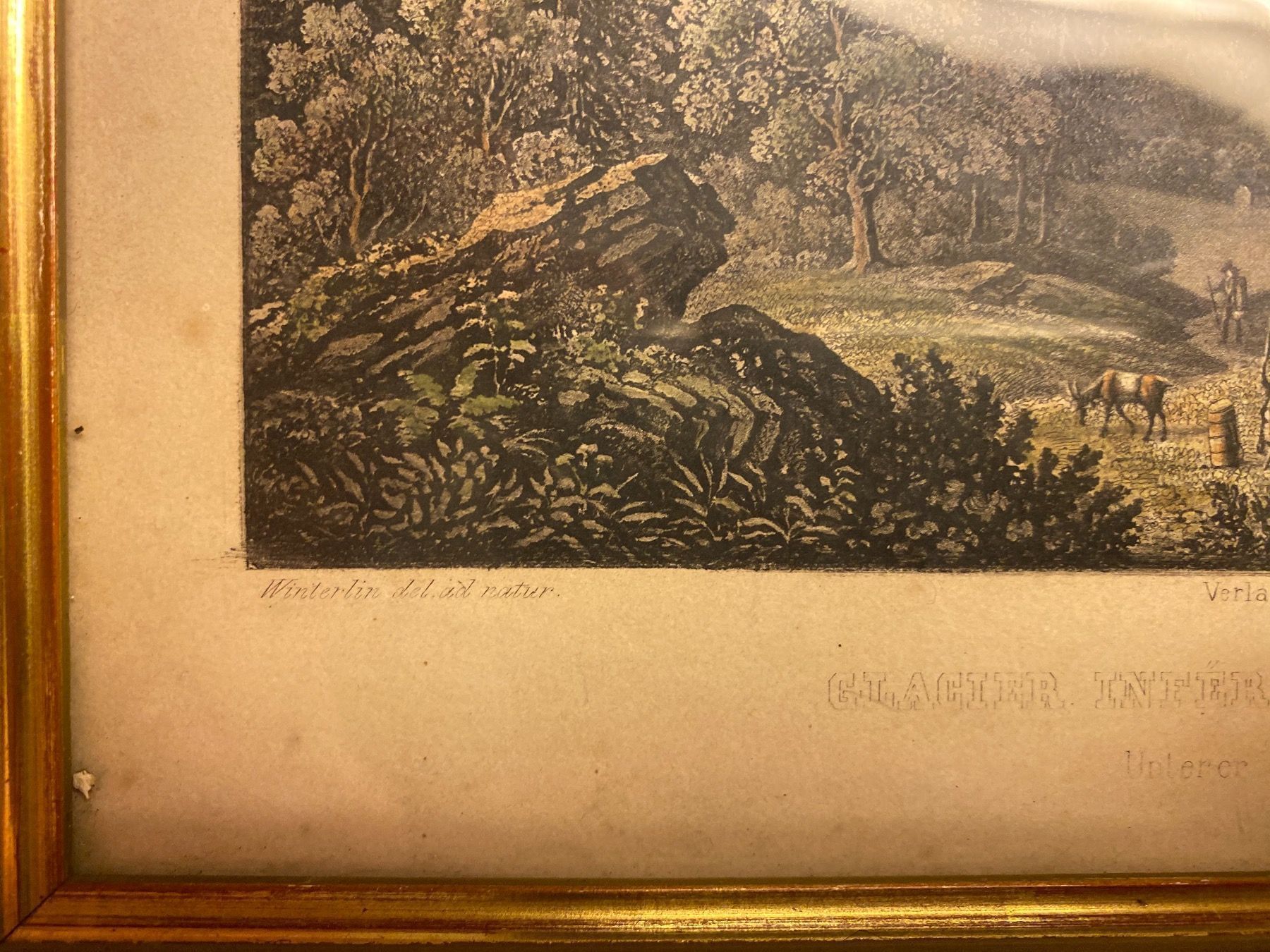 Grafica & Litografie: handkolor. Grafik U. Grindelwaldgletsche – Usato da Lüchingen venduto da LIDB 3