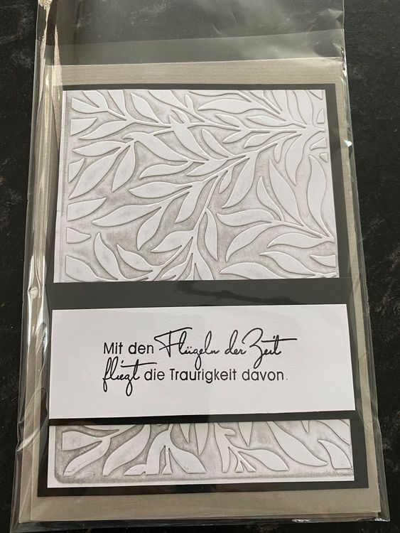 White Cotton Cards DT173 Trauerkarte – Handgefertigt, 16 X 16 Cm, Mit Glitzer, Inkl. Umschlag, Innen Leer