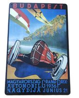 Grand Prix Budapest 1936 - Blechschild  (neu, OVP)