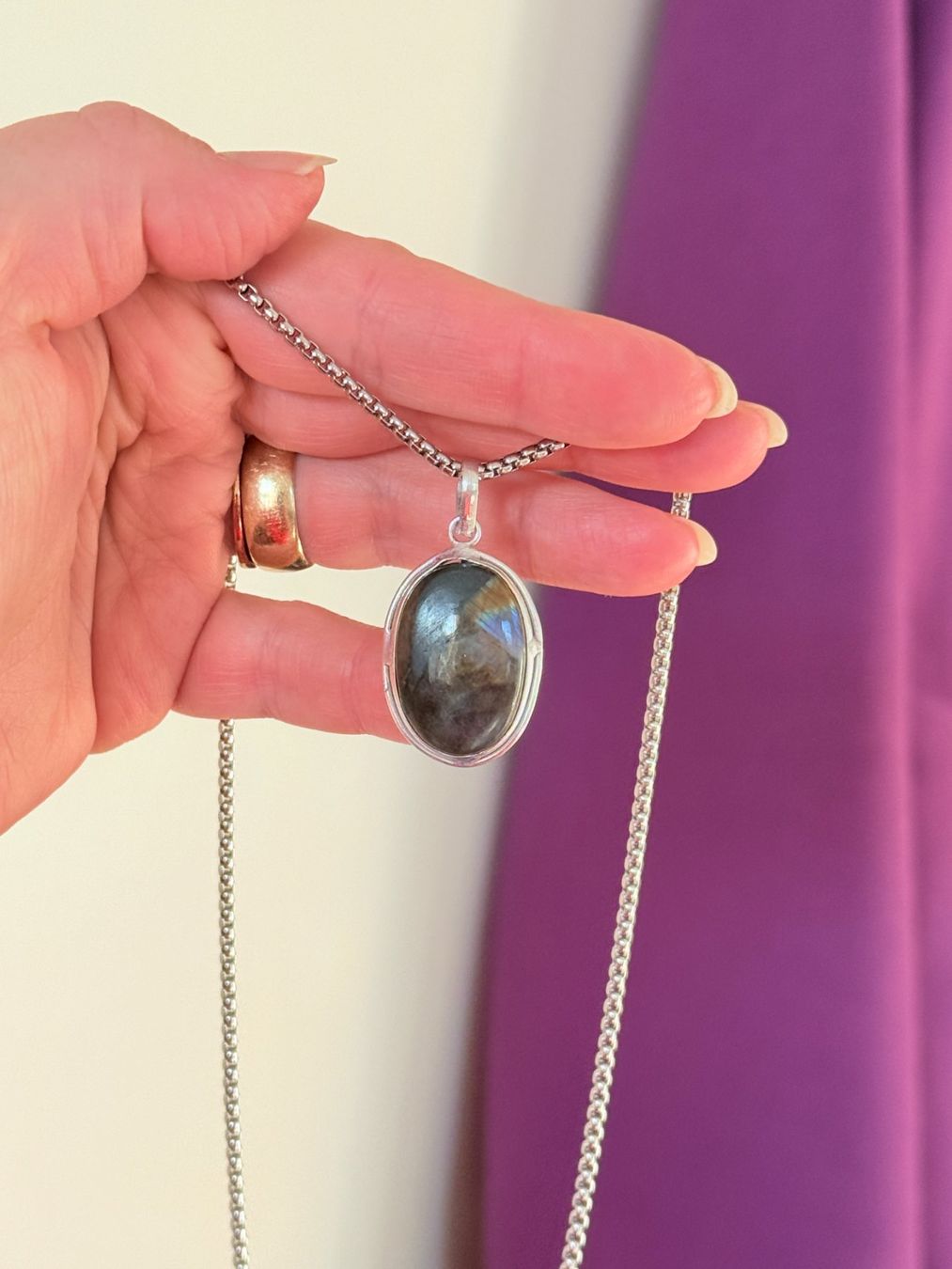 Catenine: Collier Labradorite  - Élégant bijou! – Nuovo e nell'imballaggio originale da Genève venduto da AGBERG 7