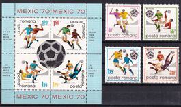 Rumänien Serie 2842 - 2845 + Block Fussball-WM Mexiko **