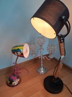 Stehlampen Set: 2x Lampe, bunt, schwarz, Holz, Metall