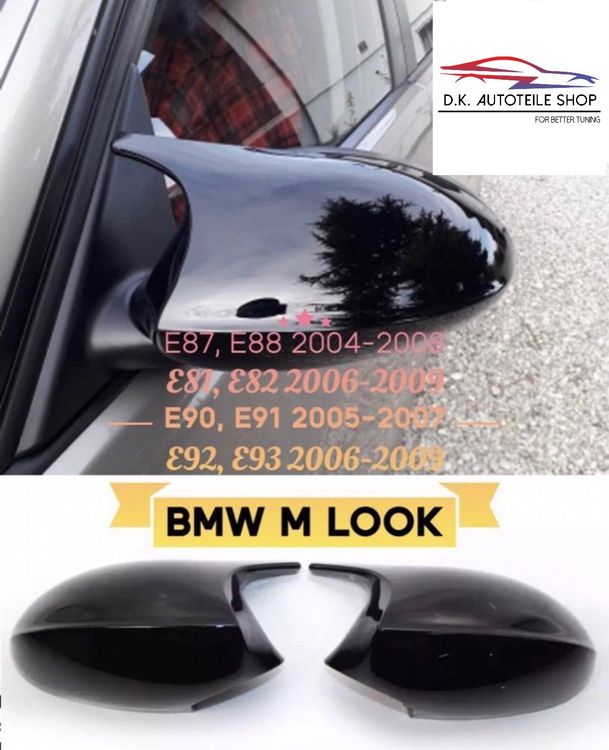 BMW E81/E82/E87/E88/E90/E91/E92/E93 M-Spiegelkappen Glanz Schwarz