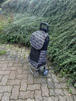 Shopping trolley black pattern with wheels