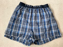 Hugo Boss Boxershorts blau-grau karriert (Grösse Large)