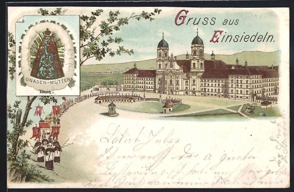 Cartes postales: Litho Einsiedeln, Gnaden-Mutter, Kloster – D'occasion à Berlin par bartko-reher