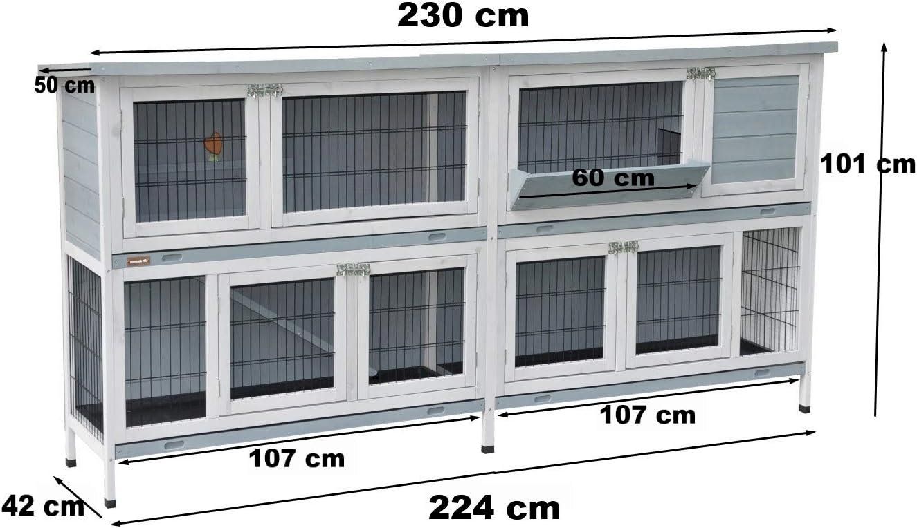 Gabbie, trasporto & Sicurezza: nanook Doppel Hasenstall 230x50x101cm – Nuovo e nell'imballaggio originale da Bottighofen venduto da zaap 6