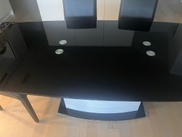 Esstisch Glas schwarz mit weissem Sockel guter Zustand