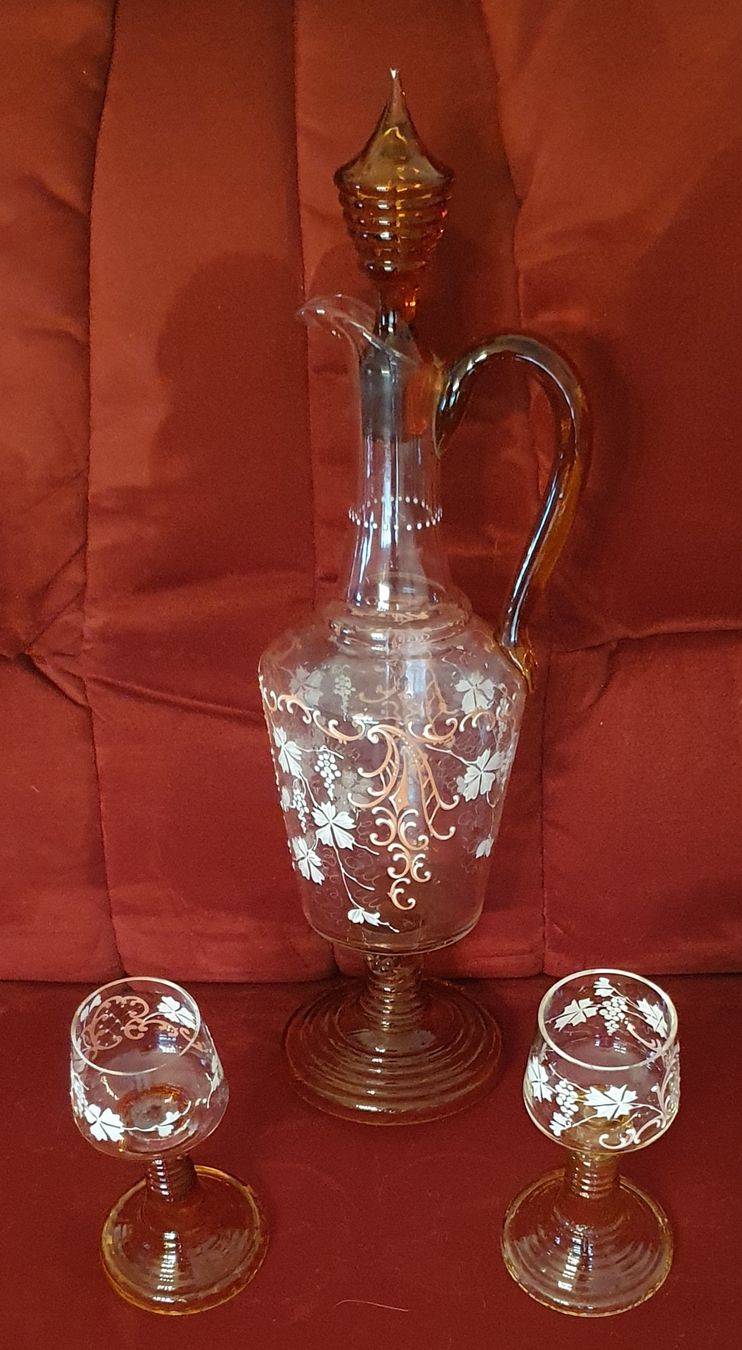 Caraffe: Antike Weinkaraffe mit 2 Gläsern – Usato da Kreuzlingen venduto da Rschweiz1