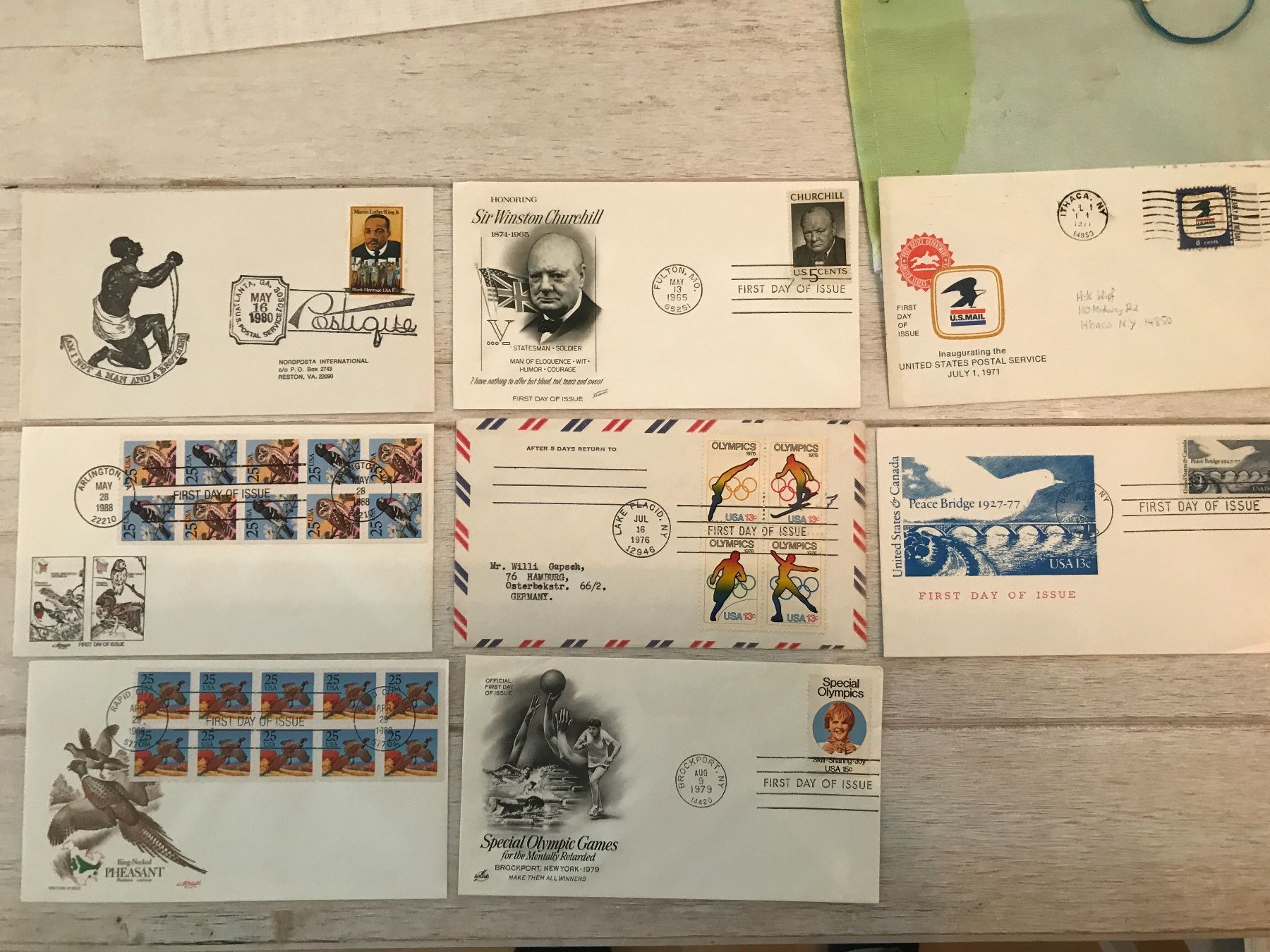 Alle Briefmarken: 35 FDC USA (800-14) – Gebraucht aus St.Gallen von Bigdisch 3