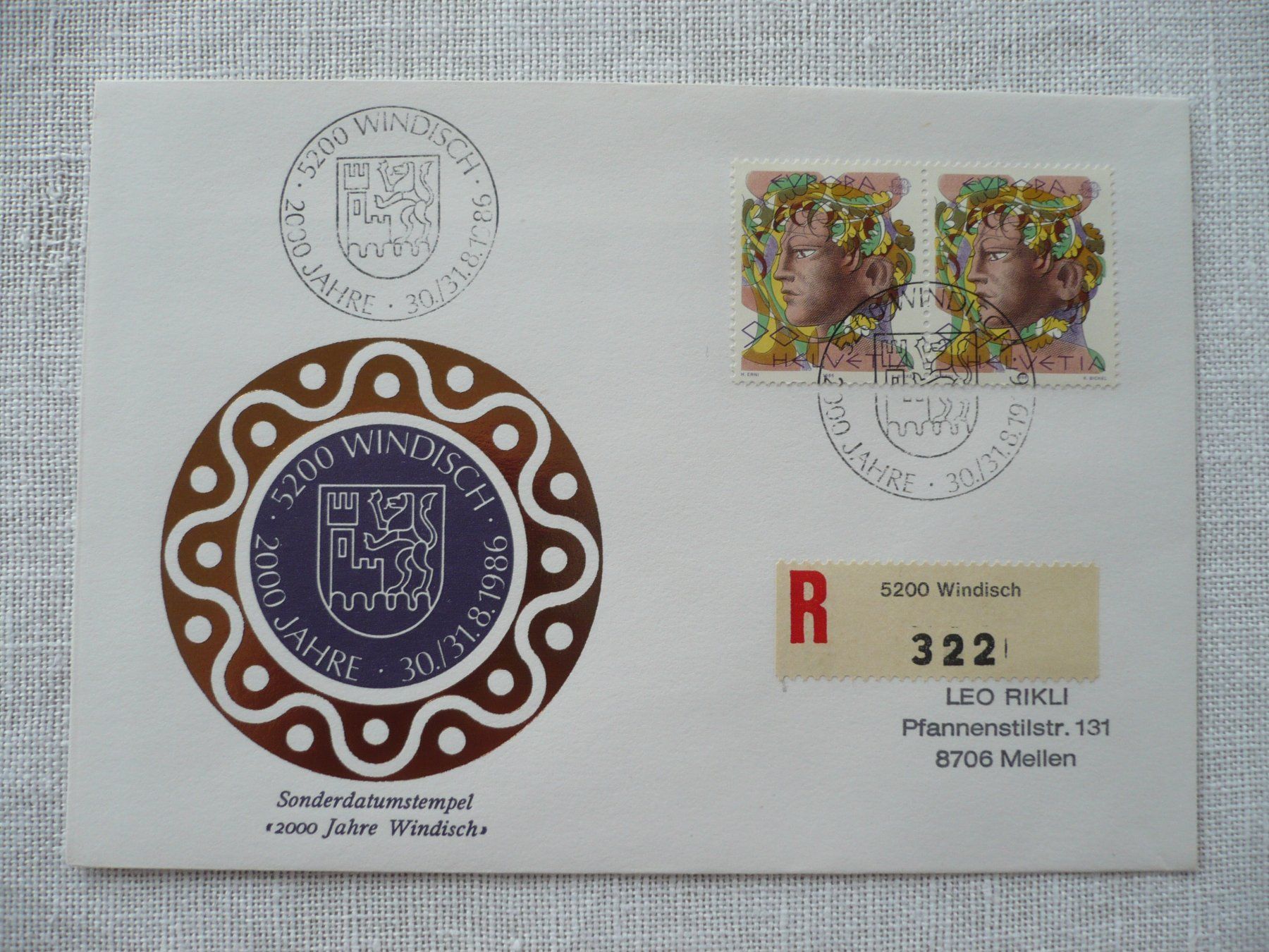 Tutti i francobolli: 30./31.8.86 Sonderstempel 2000 Jahre Windisch – Usato da Zürich venduto da saltandpepper008