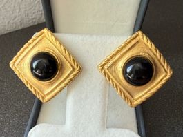 ✨Vintage Ohrringe in Goldfarbe und Schwarz, Clips