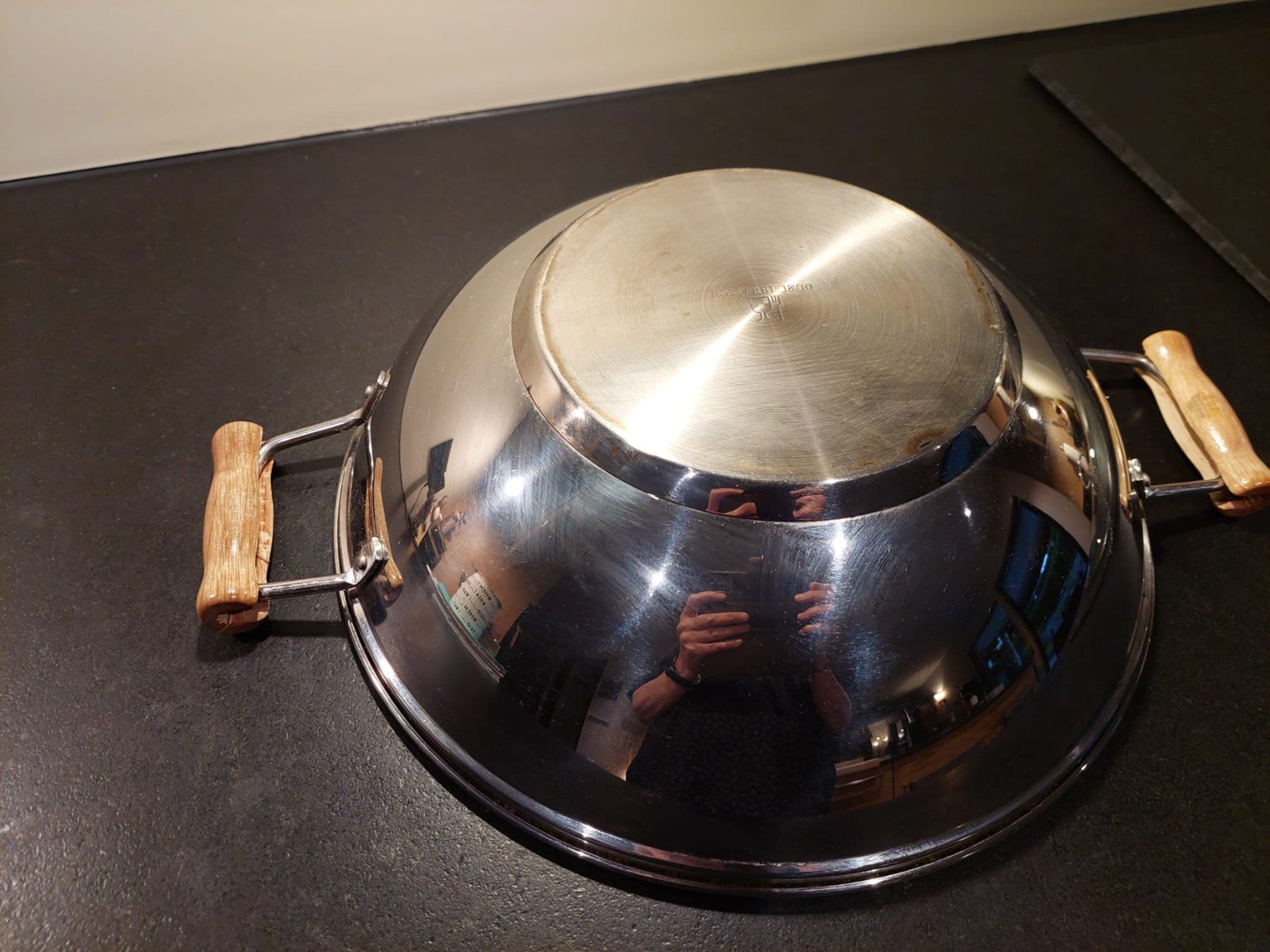 Padelle: WOK mit Holzgriffen | Durchmesser 34 cm – Usato da Witterswil venduto da AnetteK 4