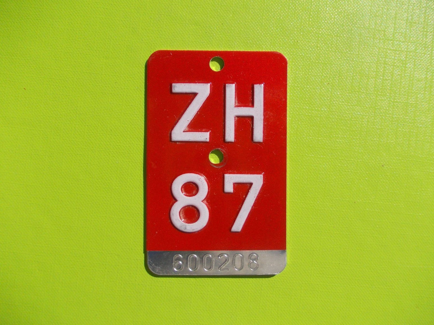 Schilder: Velonummer / Fahrradnummer ZH 87 – Gebraucht aus Gsteigwiler von HORMIGA21