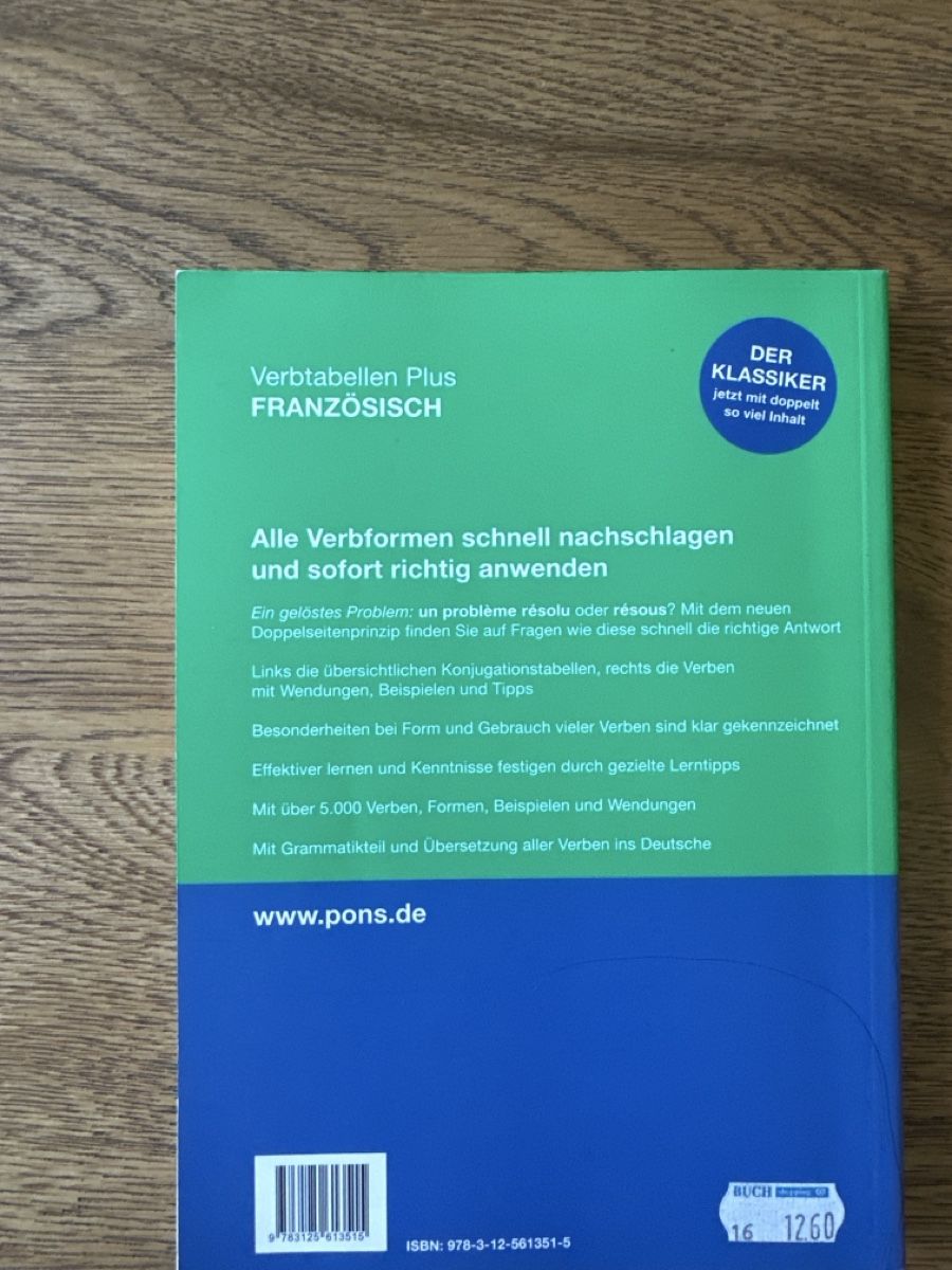 Bücher: PONS Verbtabellen Plus Französisch – Neu (gemäss Beschreibung) aus Bern von Stefanieaebi 1