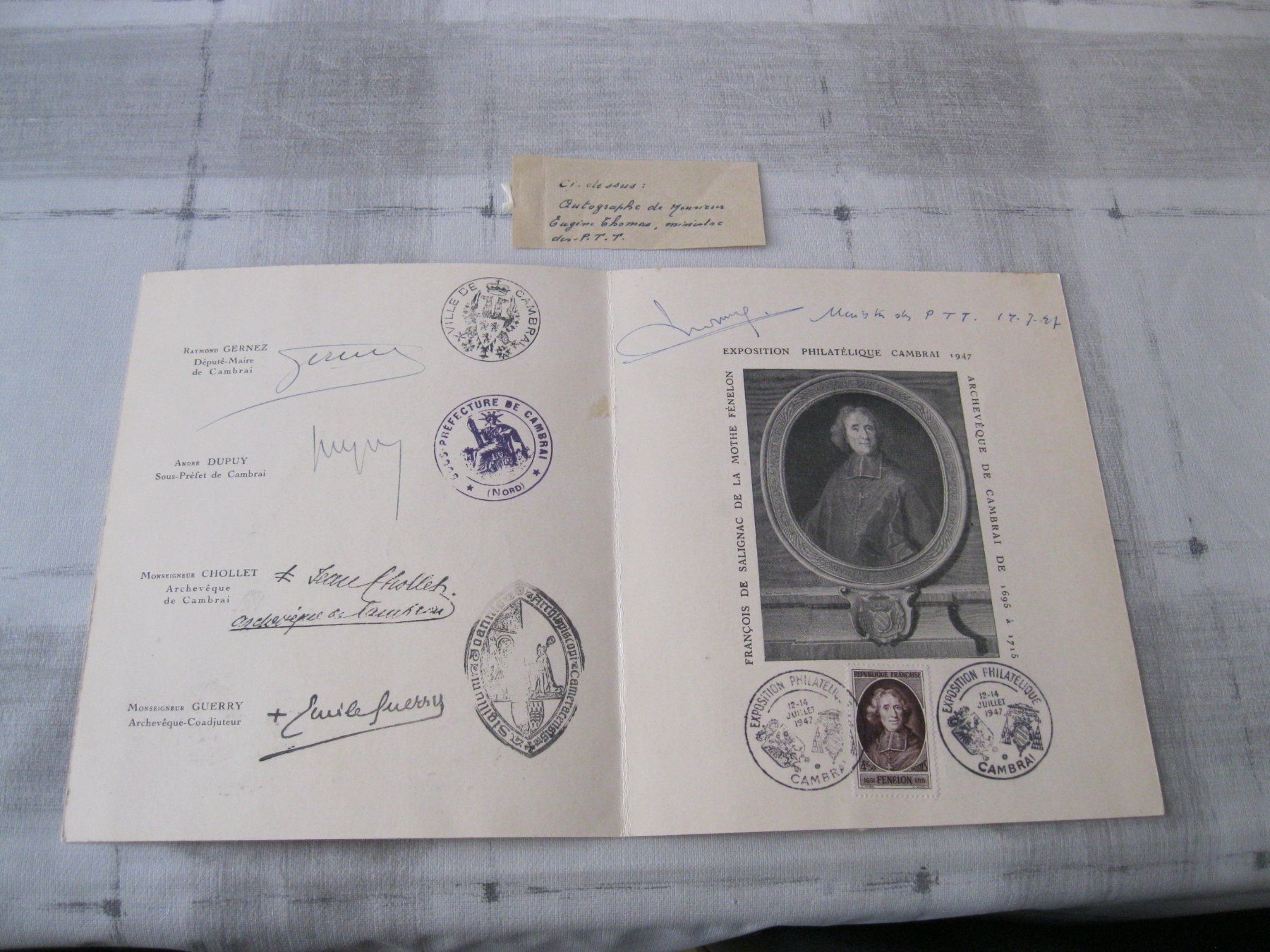 Cartoline postali: exposition philatélique Cambrais, juillet 1947 – Usato da Delemont venduto da toutdubon11