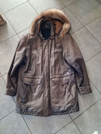 Herren Leder Wintermantel gr.L mit Gratis Lederveston gr.50