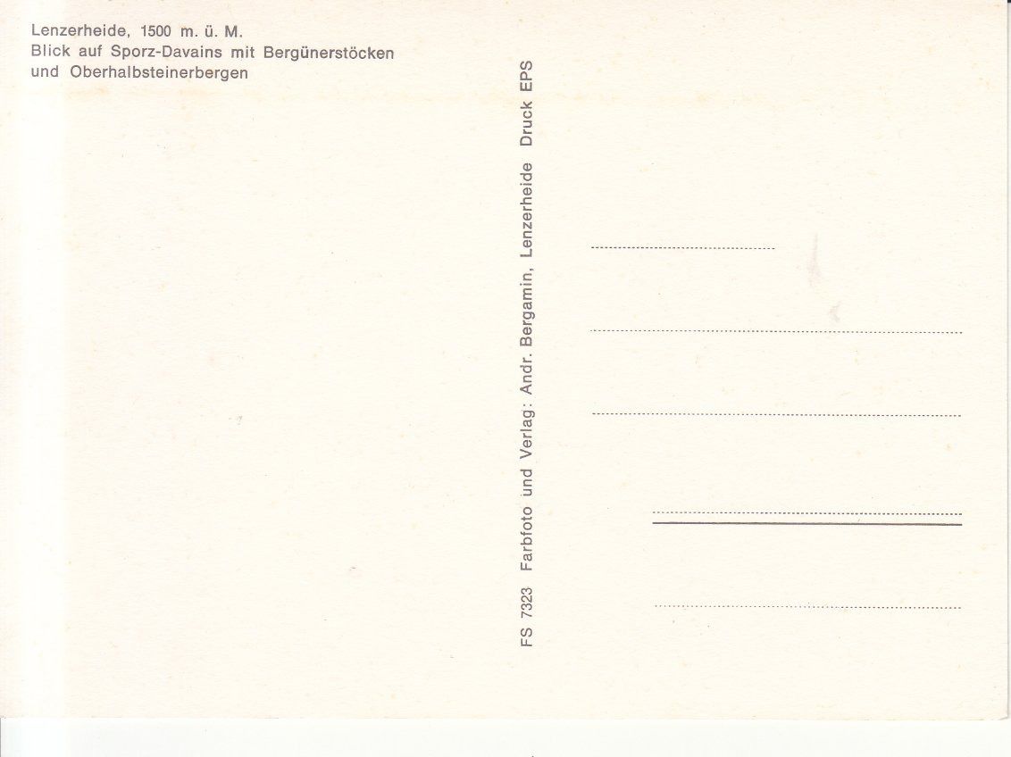 Cartoline postali: Lenzerheide ca. 1970 – Usato da Bürglen TG venduto da StampGraf 1