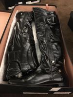 ‘Shy’ Black Leather Over-the-Knee Boots, Size 36  New!