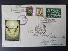 1927, Schöner Flugpostbeleg nach Yverdon