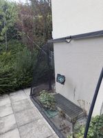 Fussballtor Netz Metall schwarz mit EXIT Schild gute Zustand