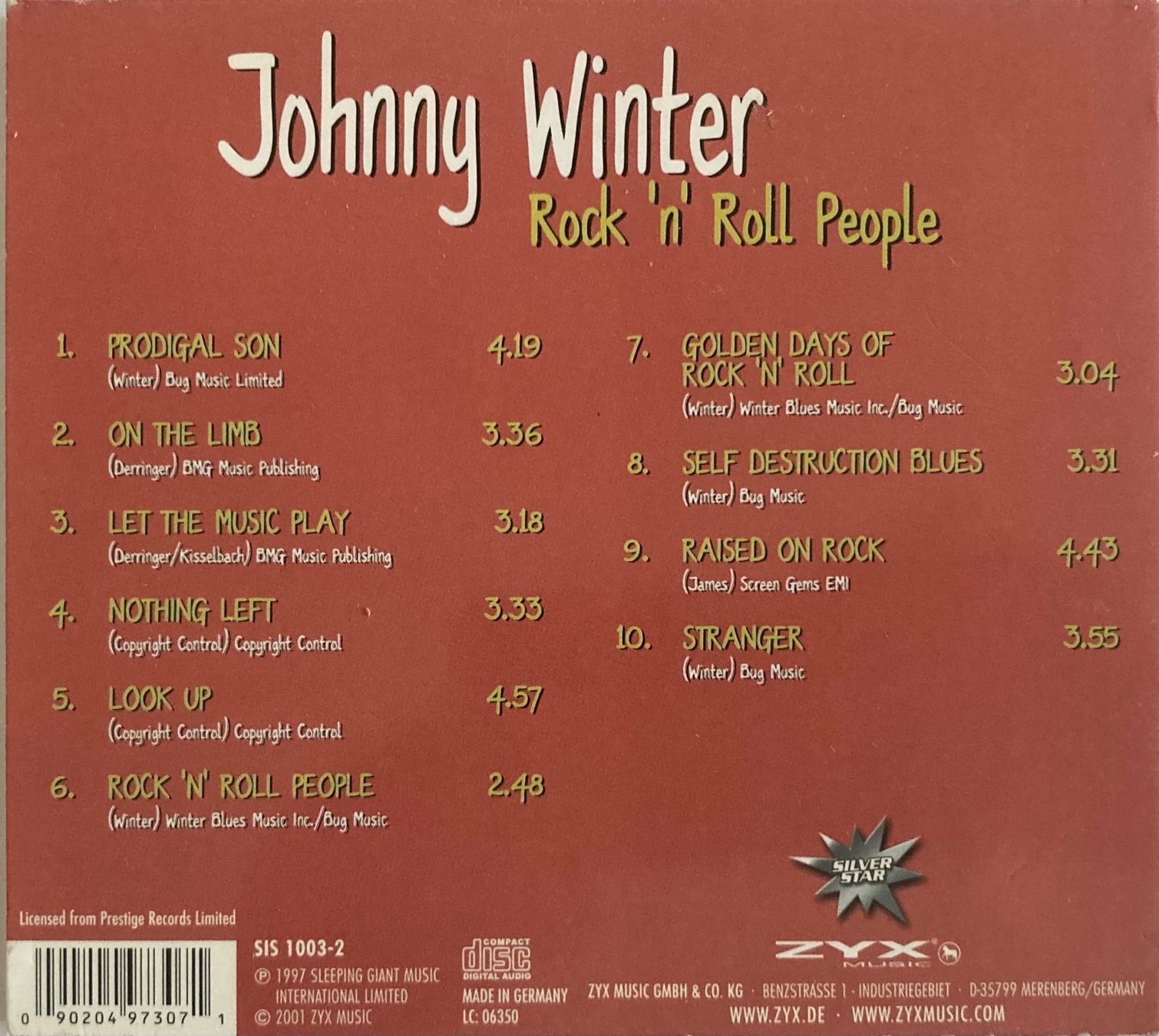 CD: JOHNNY WINTER - ROCK'N'ROLL PEOPLE – Usato da Poliez-Pittet venduto da Newtown-Records 1
