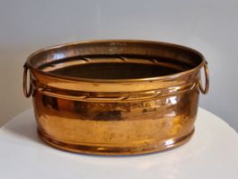EGRO Kupfer Übertopf Pflanzgefäß Vintage Kupfer 21cm