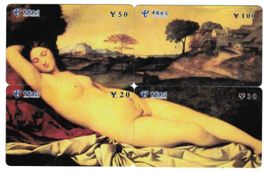4 Telefonkarten China Venus Gemälde