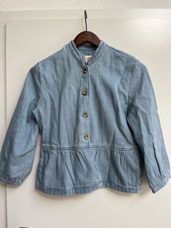 Jeansjacke Gr. 38 mit Rüschensaum, Sommer 2024