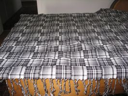 %%% Sale %%% Schal Tischtuch Decke schwarz-weiss (32) NEU
