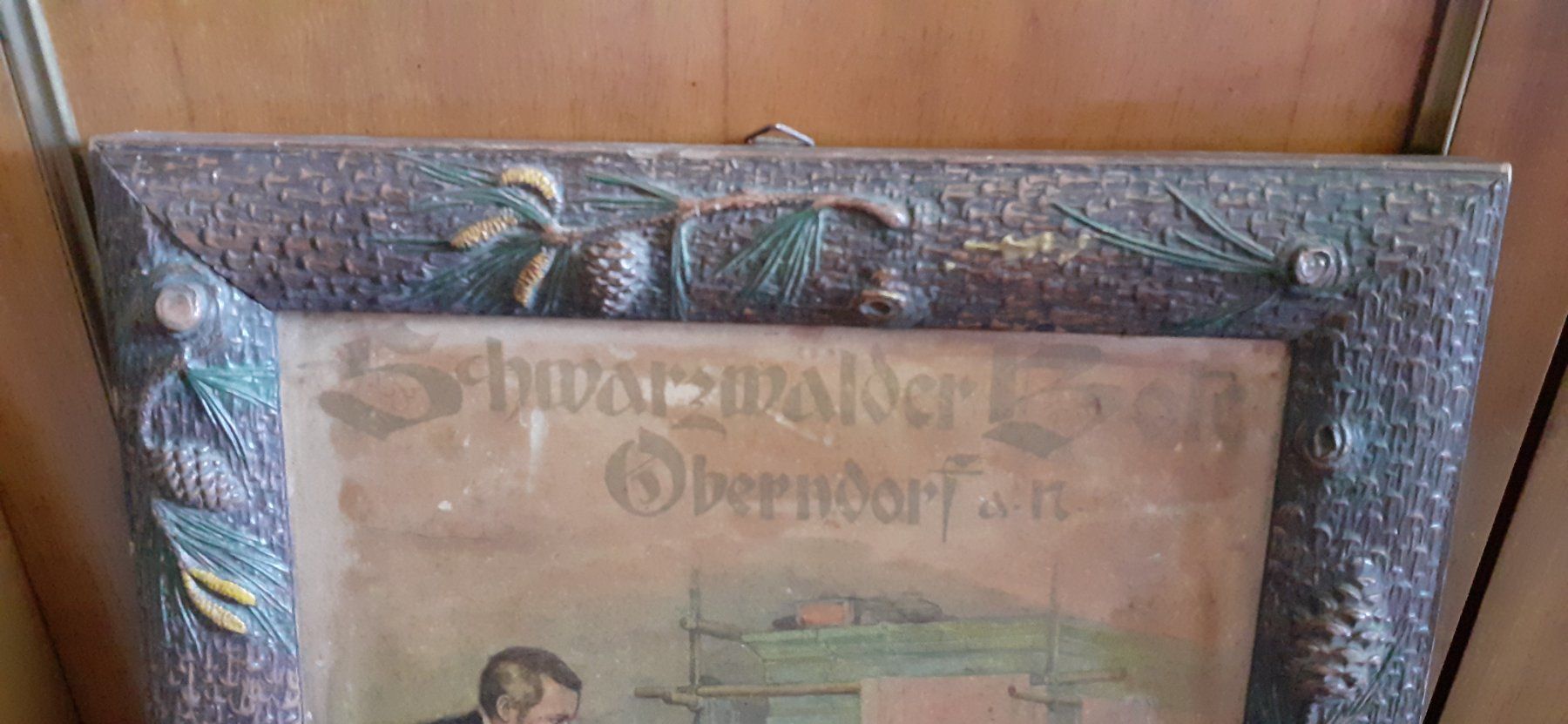 Cornici: Werbung in geschnitztem Holzrahmen – Usato da Mörschwil venduto da antiksalon21 6