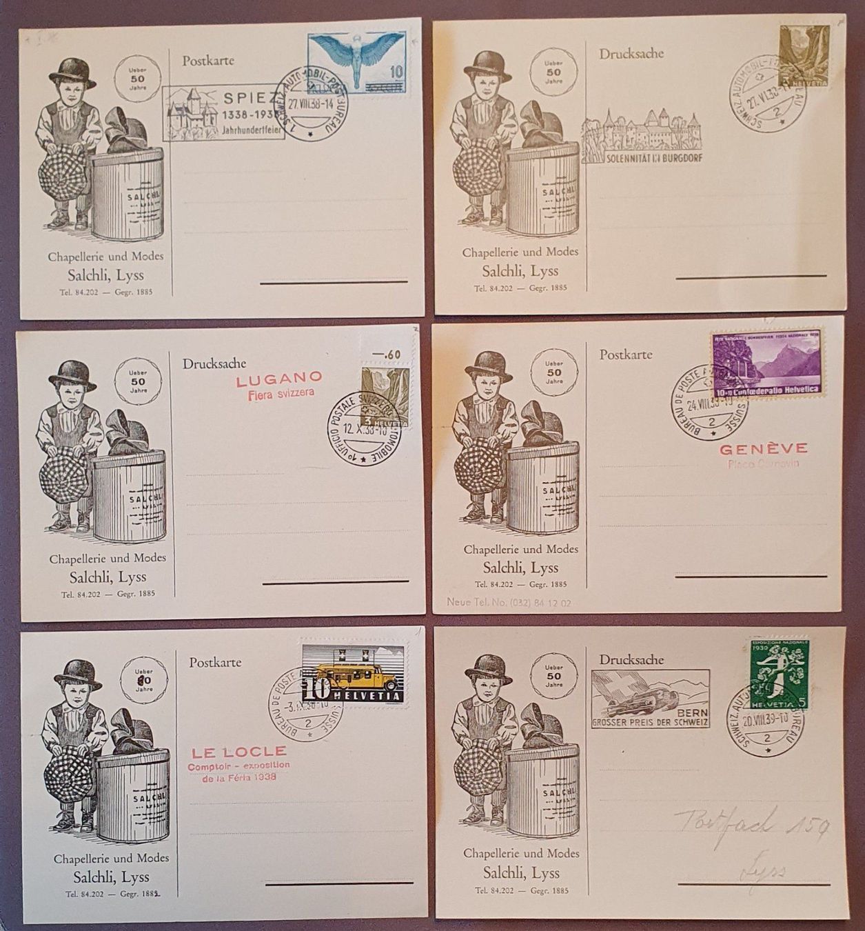 Tutti i francobolli: 6 Illustrierte Karten mit Sonderstempel – Usato da Kreuzlingen venduto da Rschweiz1