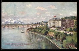 AK Luzern, Grand Hotel Europe, 1911