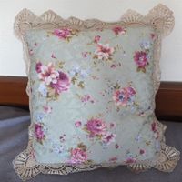 Kissenbezug Kissenhülle Rosen grün Housse de coussin satin