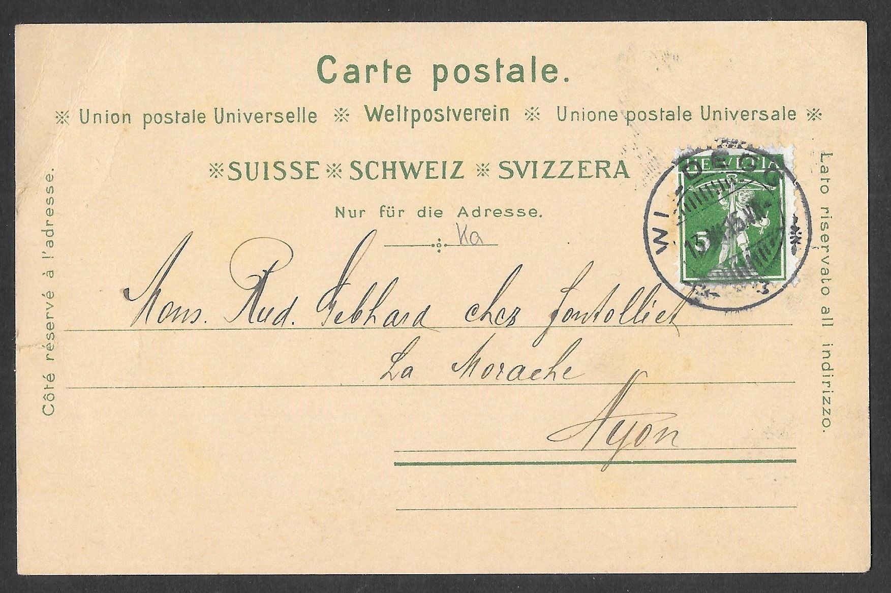Ansichtskarten: Möriken braune Lithografie 4 Bilder – Gebraucht aus Olten von clotaldi 1
