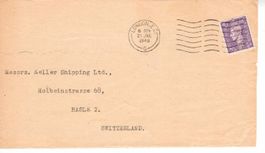 Perfin Brief England 1948 nach Basel