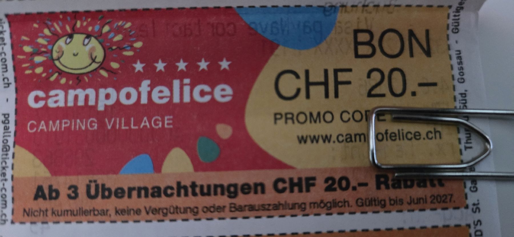 Buoni: Campofelice Camping Bon - CHF 20.- Rabatt sichern! – Nuovo (secondo la descrizione) da Uttigen venduto da TomTom_