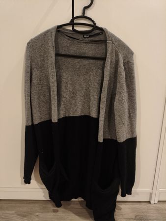 Cardigan Only bicolore grigio nero, taglia XS, usato