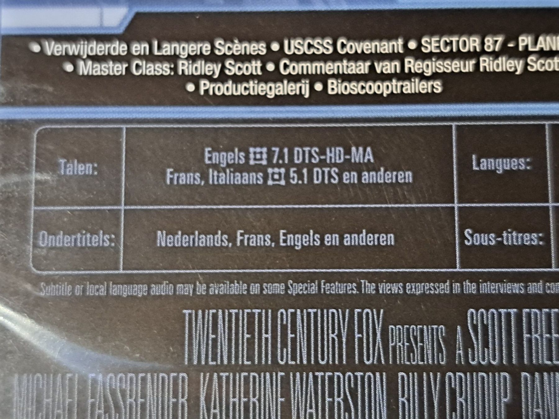 Tutti i DVDs: IMPORT Blu-Ray ALIEN COVENANT, Auch mit deutscher Sprache! – Nuovo e nell'imballaggio originale da Unterseen venduto da Kanica 4