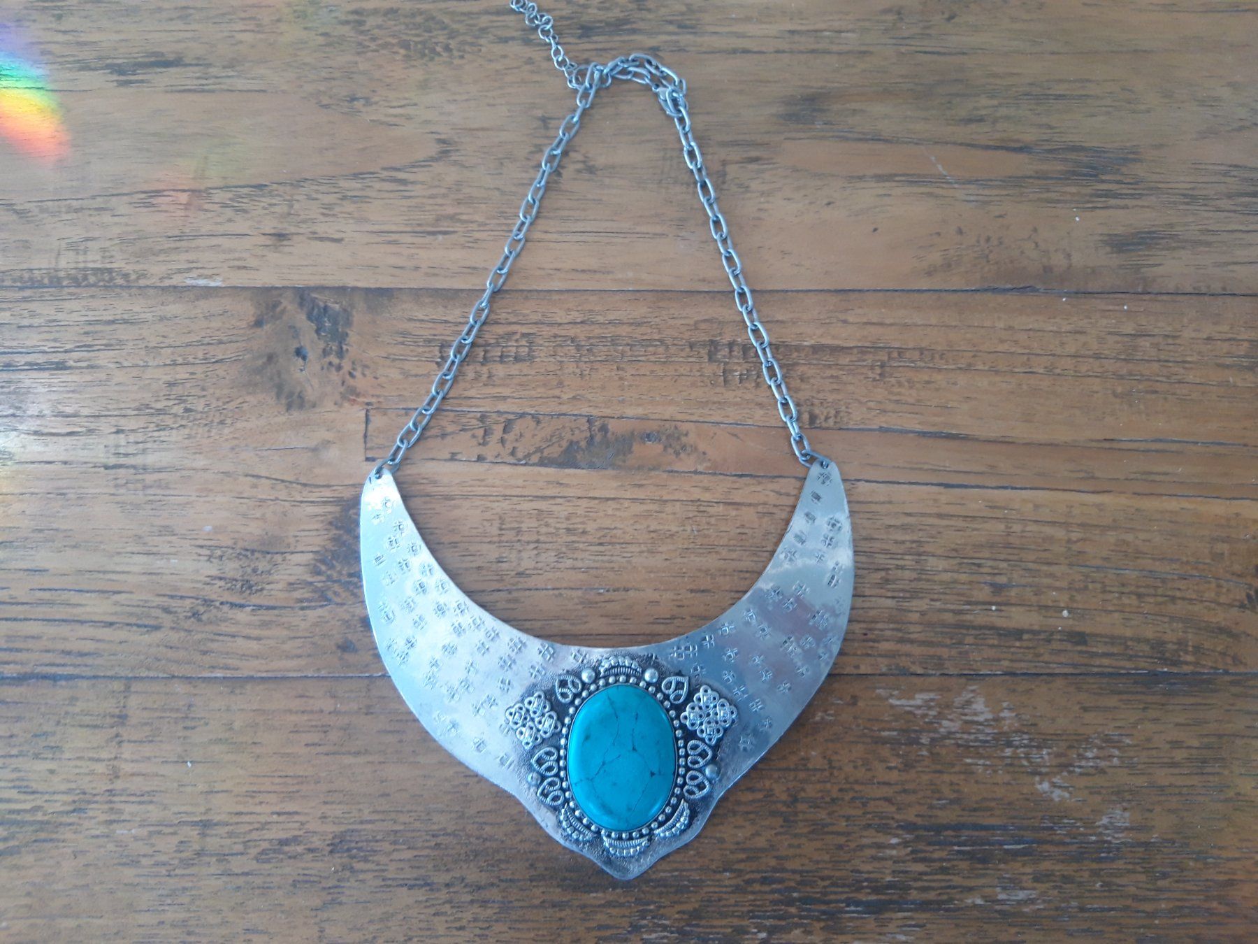 Catenine: Halskette Statement Kette Boho Ethno silbern Stein – Usato da Feuerthalen venduto da tanatha_st