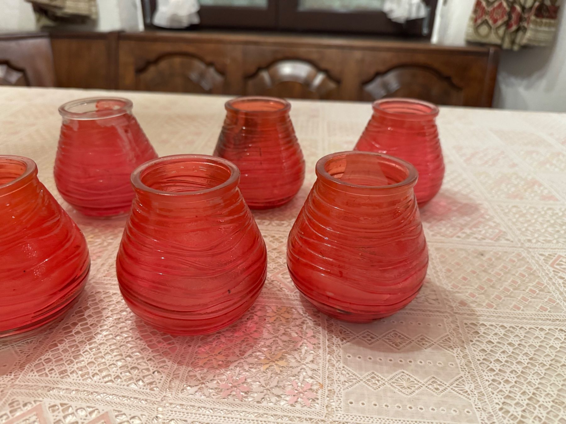 Portacandele: 8 rote  Teelichthalter, Windlichter, Glas gebraucht – Usato da Winterthur venduto da sportdisco2 6