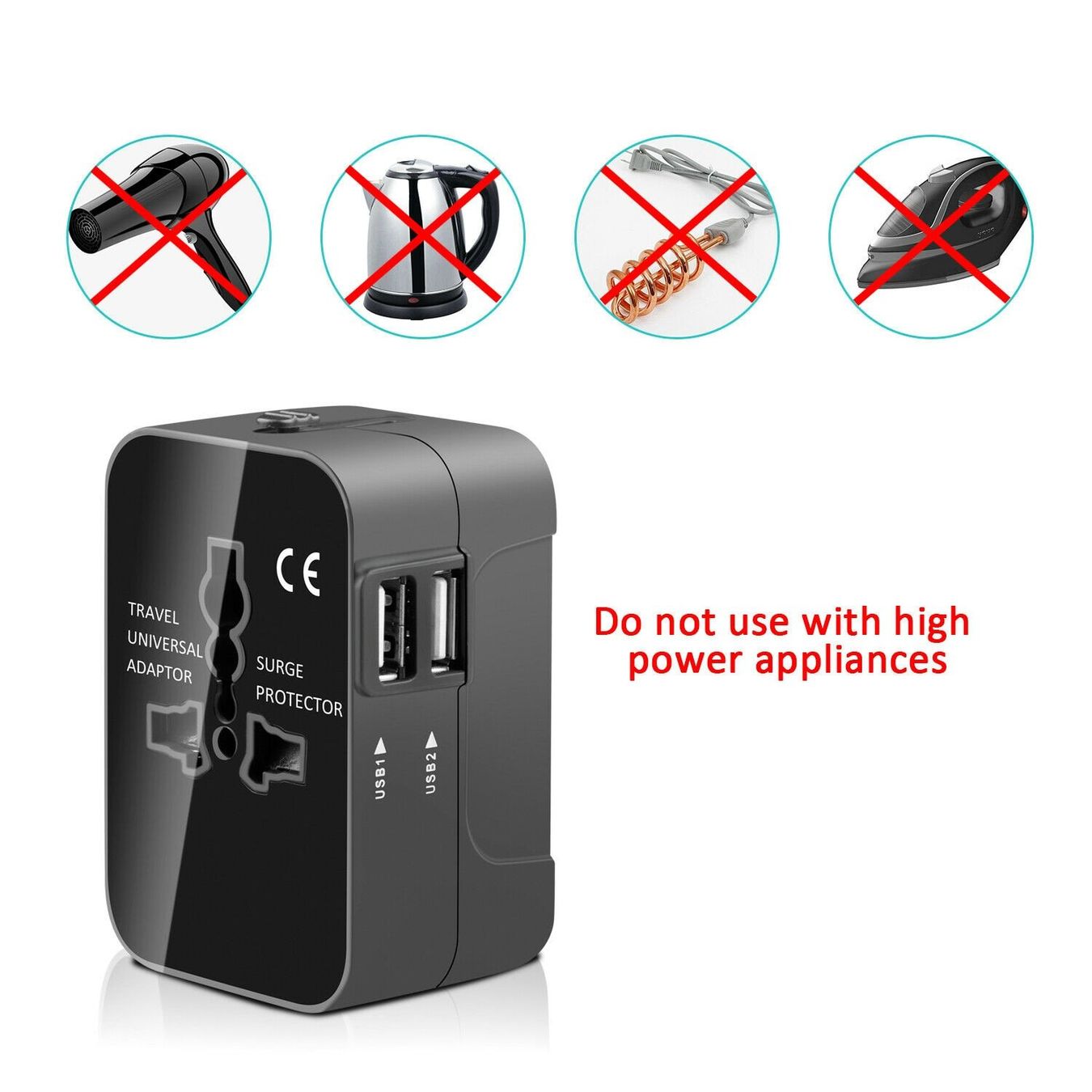 Laufwerke & Adapter: Reiseadapter mit Dual-USB-Anschluss Universaladapter – Neu und originalverpackt aus Unterägeri von RmOnline 4