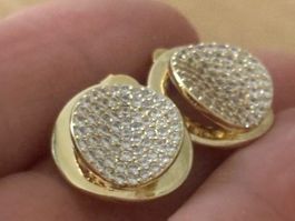 Luxus Elegante Creolen Ohrschmuck Ohrstecker Farbe Gold