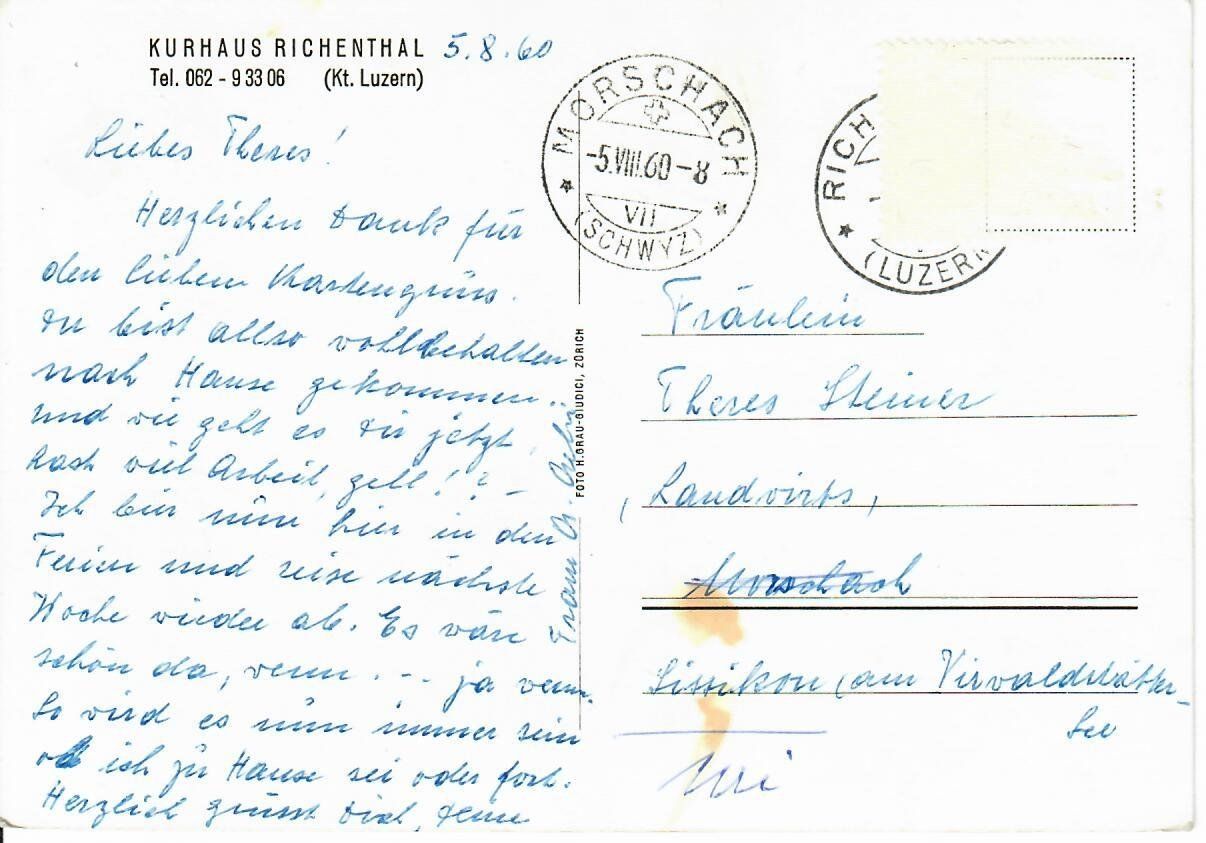 Cartoline postali: Kurhaus Richental LU – Usato da Hochdorf venduto da Ziegel-16 1
